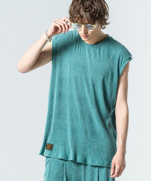 glamb(グラム)】Glamour Crepe Sleeveless T-Shirt グラマークレープ 