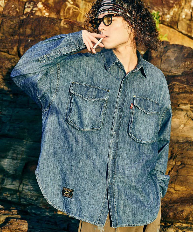glamb(グラム)】Damage Check Shirt ダメージアンドパールシャツ