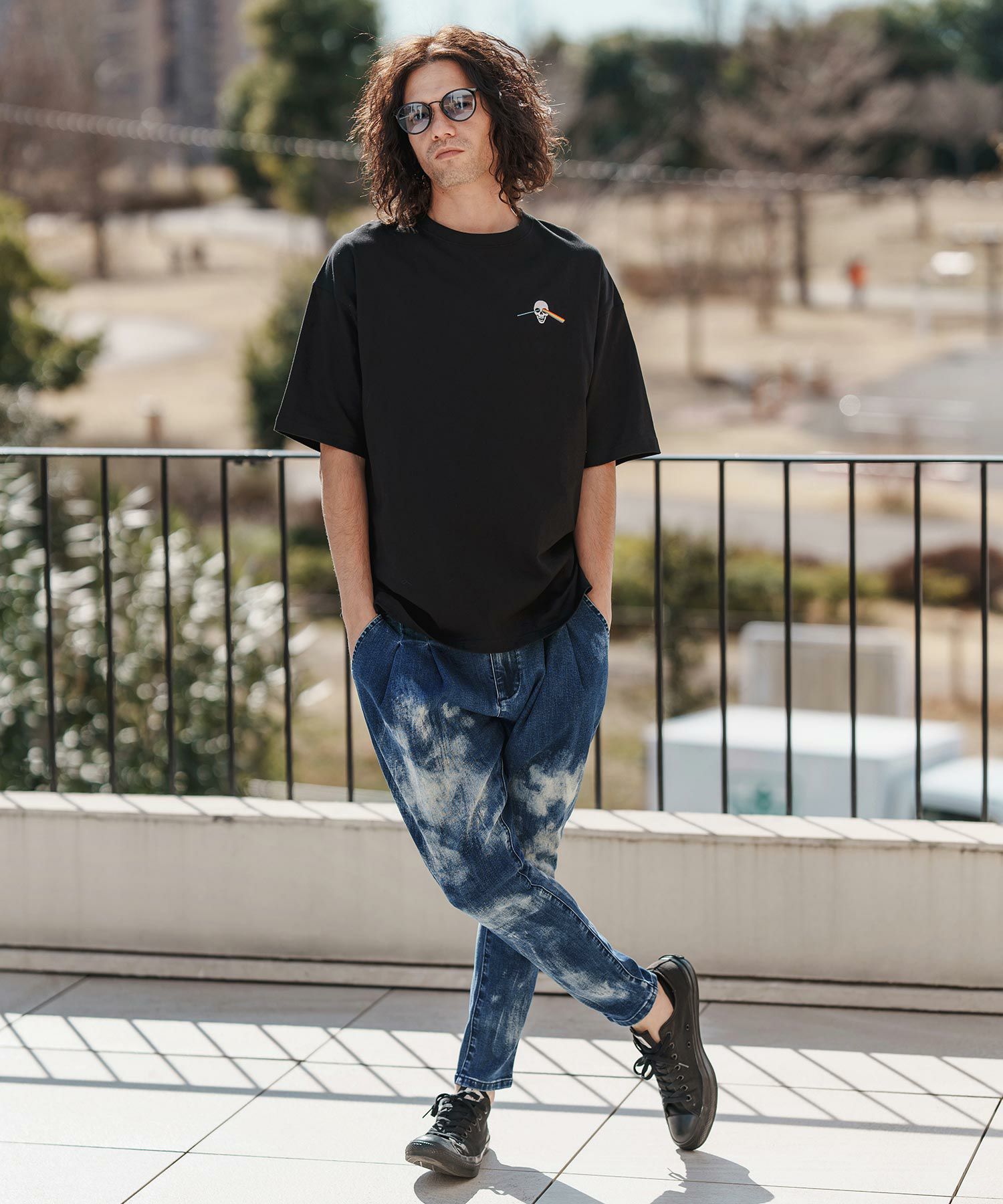 CAMBIO(カンビオ)】Random Bleach Unique Silhouette Pants デニム