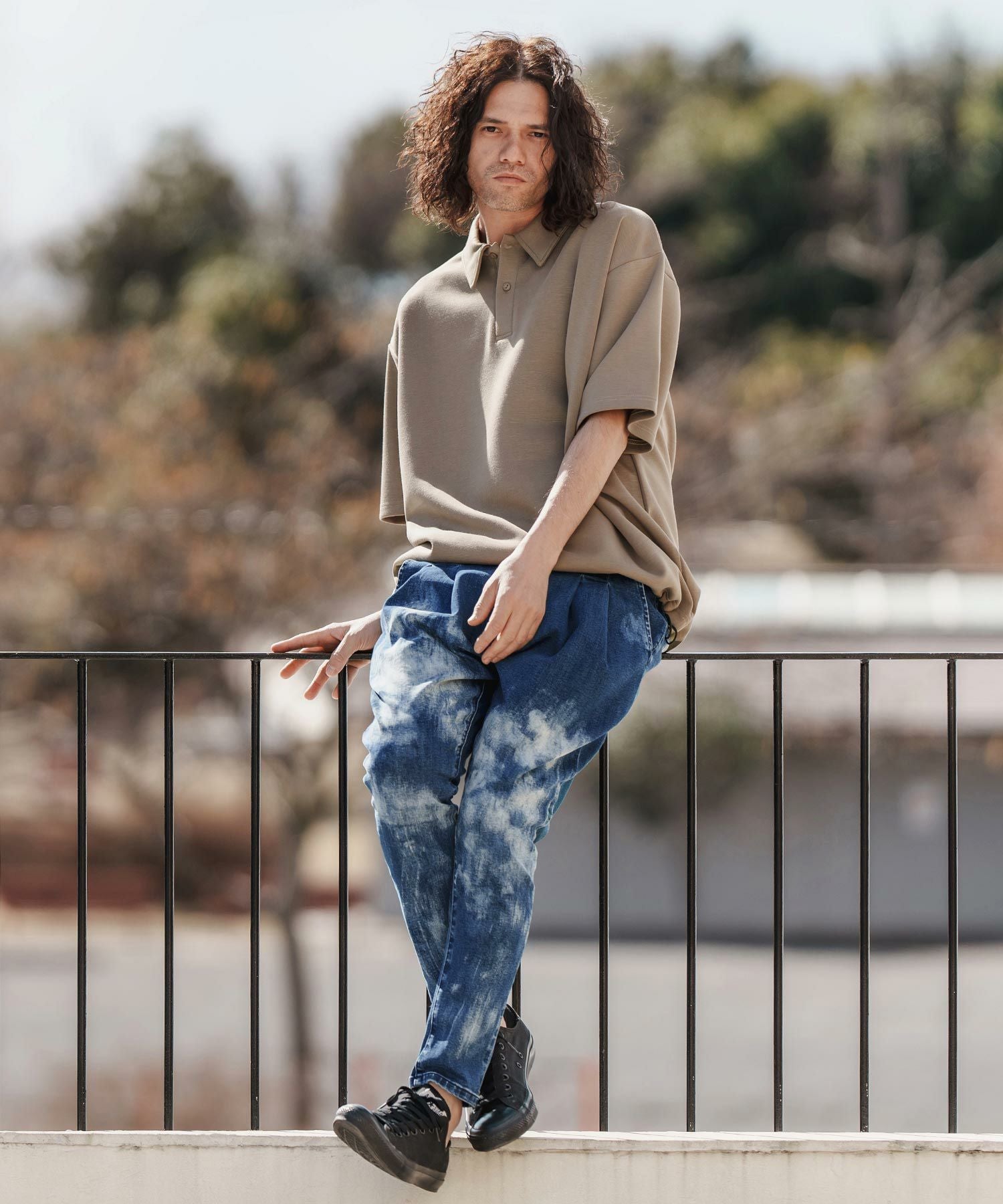CAMBIO(カンビオ)】Random Bleach Unique Silhouette Pants デニム