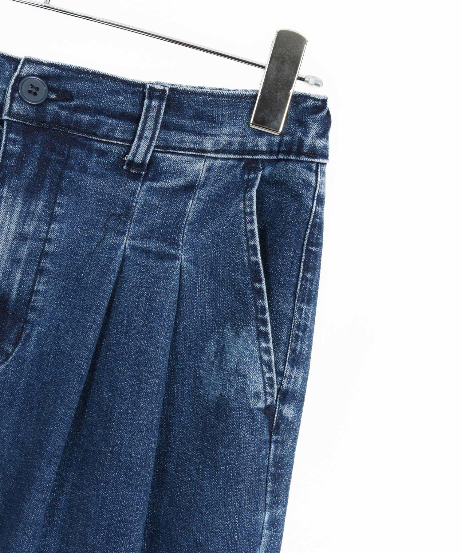 anc( ꒪౪꒪)ฅ✧毎日値下げ☆出品 CAMBIO(カンビオ)】Random Bleach Unique Silhouette Pants デニム