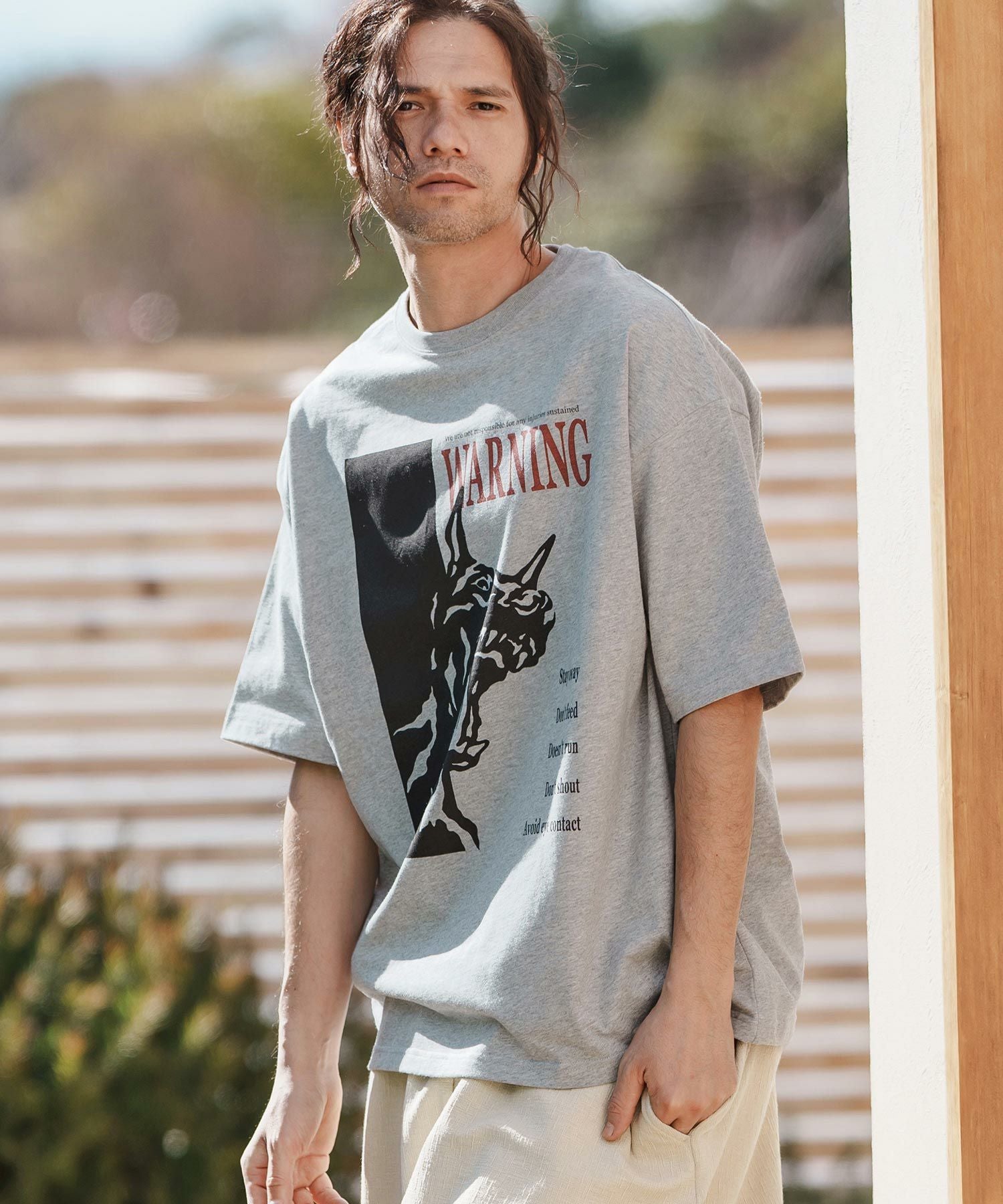 30%OFF【CAMBIO(カンビオ)】プリントT_Warning Tシャツ(CASD-153