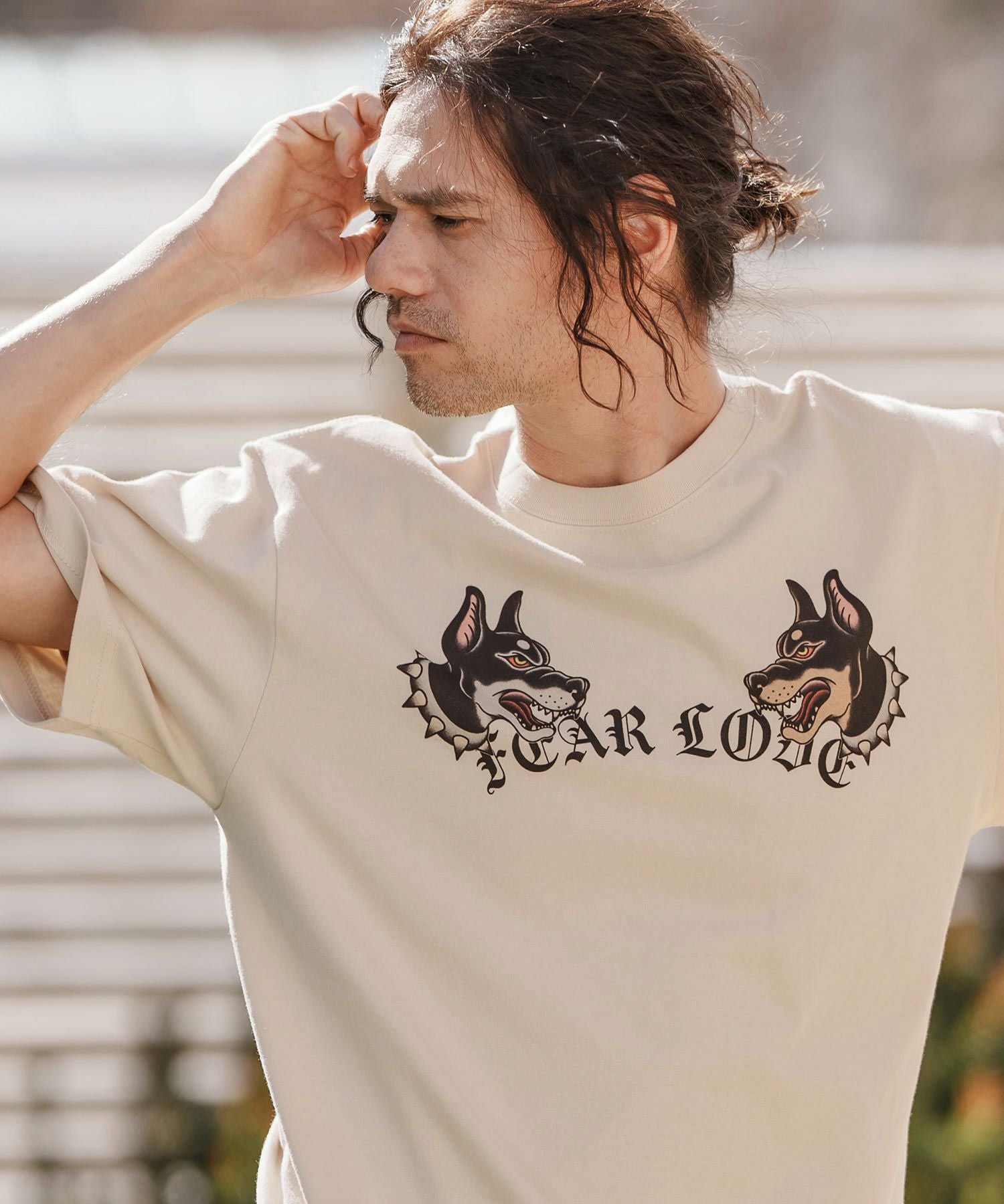 Open yy馬プリント 長袖Tシャツ 50%OFF【CAMBIO(カンビオ)】プリントT_Doberman Tシャツ(CASD-151