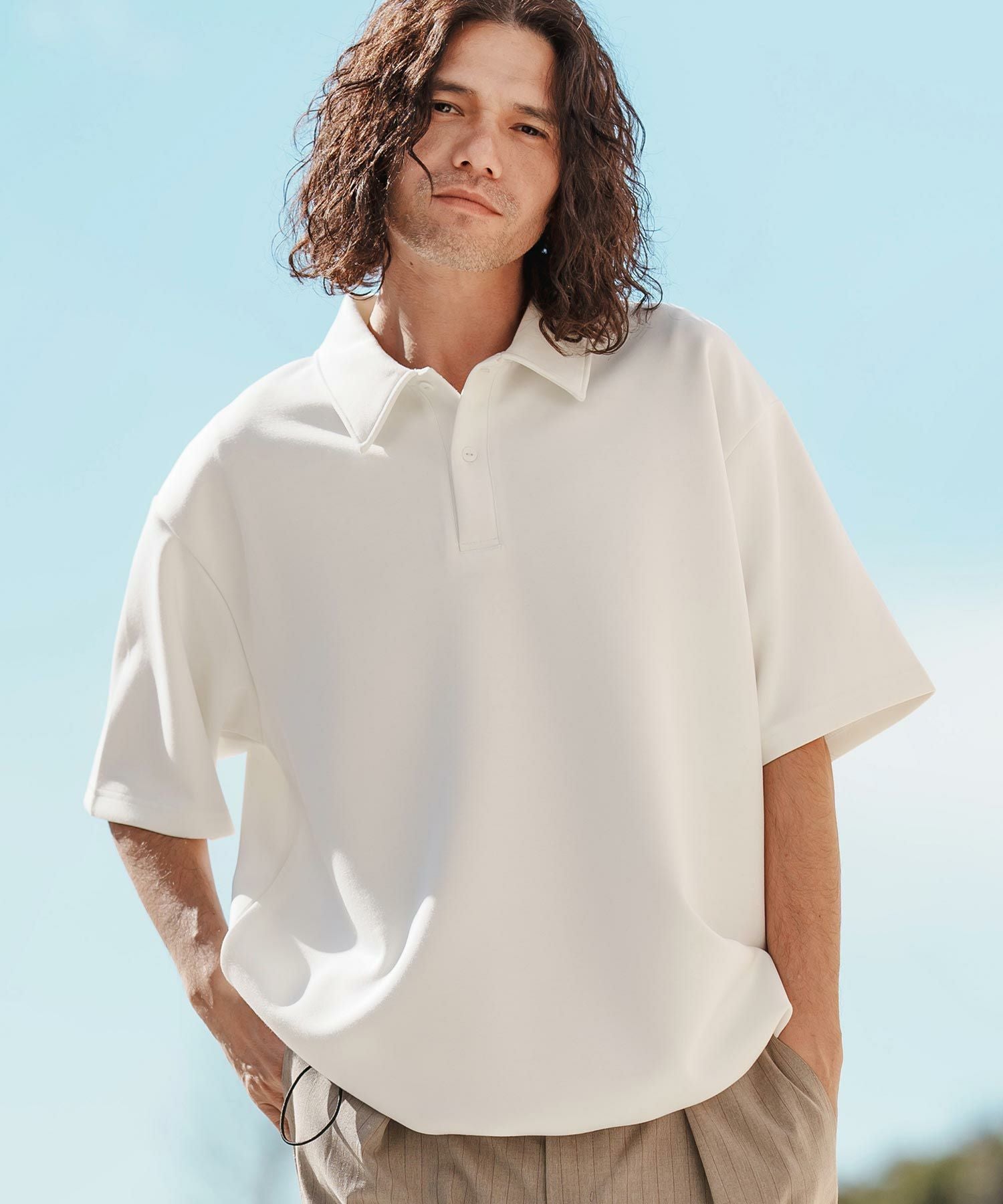 30%OFF【CAMBIO(カンビオ)】ダンボールニットテックポロシャツ(BP