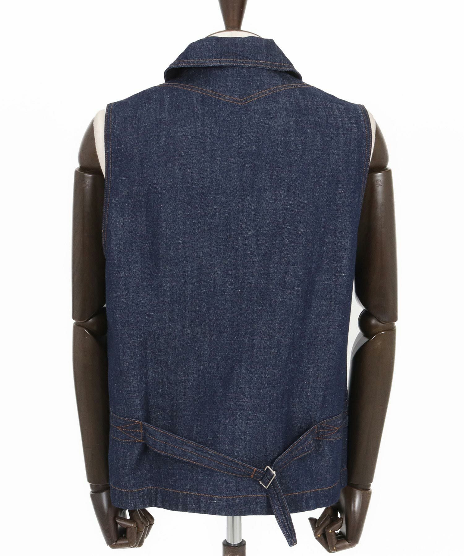 しの デニムベスト 30%OFF【CAMBIO(カンビオ)】綿麻デニムショールベスト(HLCM0194