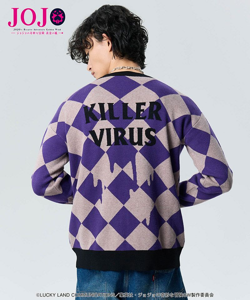 ジョジョ × glamb カーディガン 紫 glamb(グラム)】Pannacotta Fugos Stand Cardigan カーディガン(GB0125