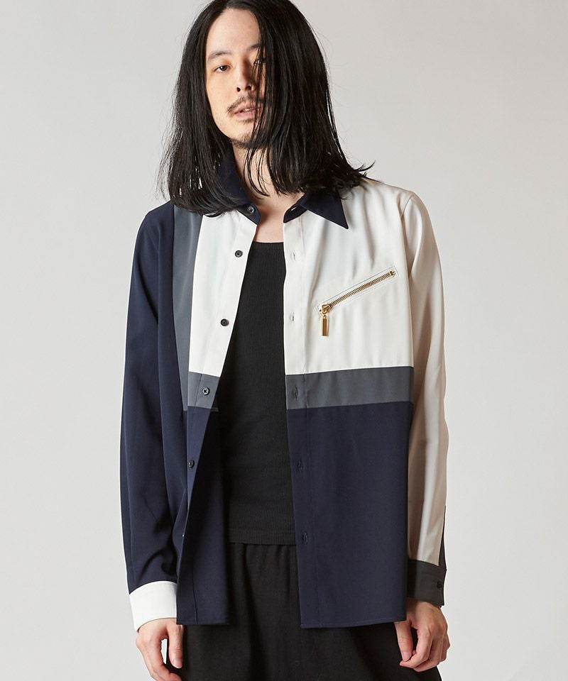 30%OFF【NO ID.(ノーアイディー)】ﾏﾙﾁｸﾚﾘｯｸZIP-SH ジップシャツ(856006