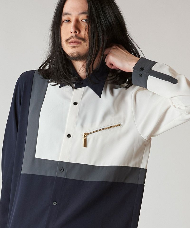 りいです 30%OFF【NO ID.(ノーアイディー)】ﾏﾙﾁｸﾚﾘｯｸZIP-SH ジップシャツ(856006