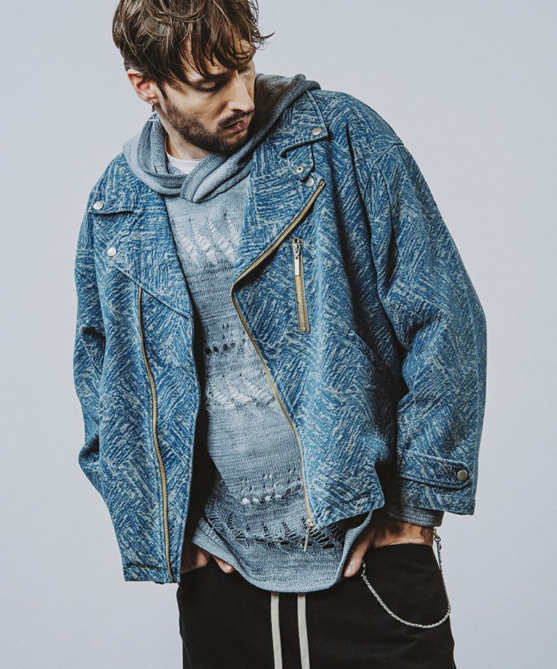 50%OFF【NO ID.(ノーアイディー)】ｼｱｰﾆｯﾄBIGﾊﾟｰｶ(456010-962K