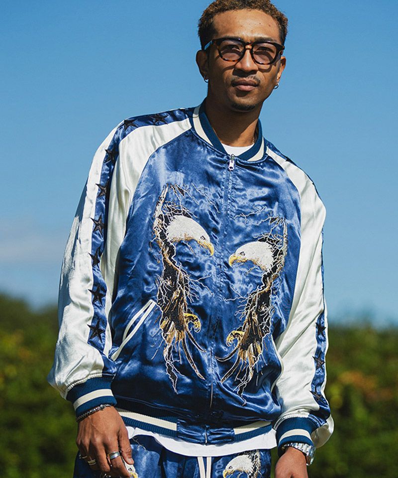 MAYO 刺繍入りネイビースカジャン 50%OFF【MAYO(メイヨー)】EAGLE THUNDER EMBROIDERY REVERSIBLE