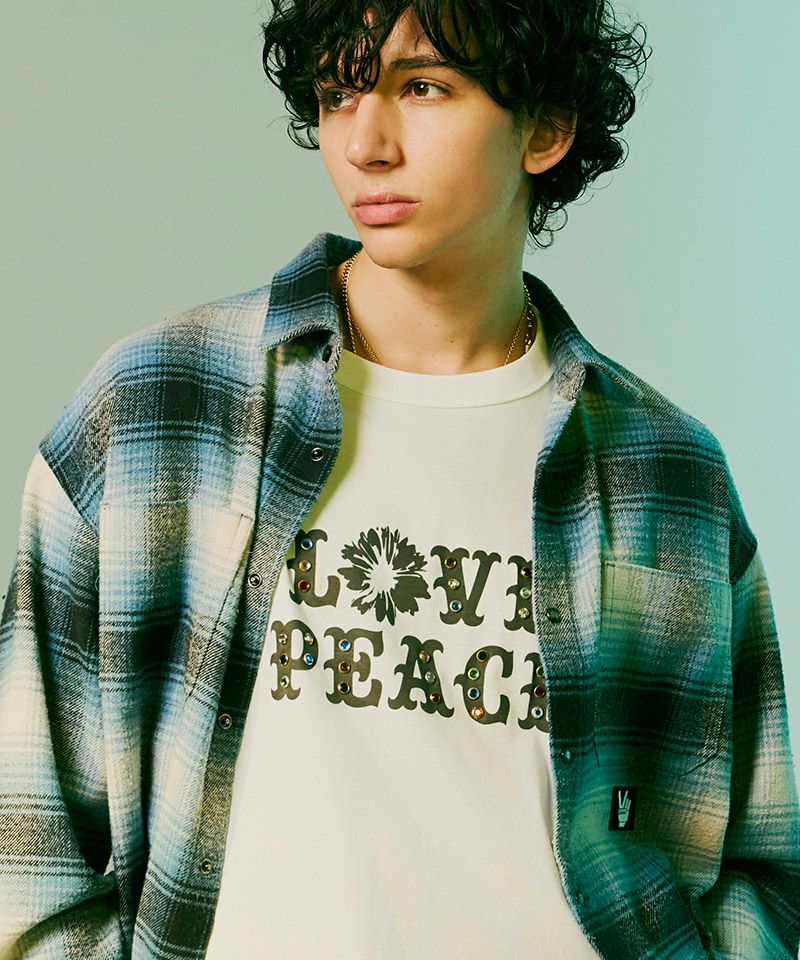 roarguns(ロアーガンズ)】LOVE PEACE STONE T Tシャツ(25MGT-02