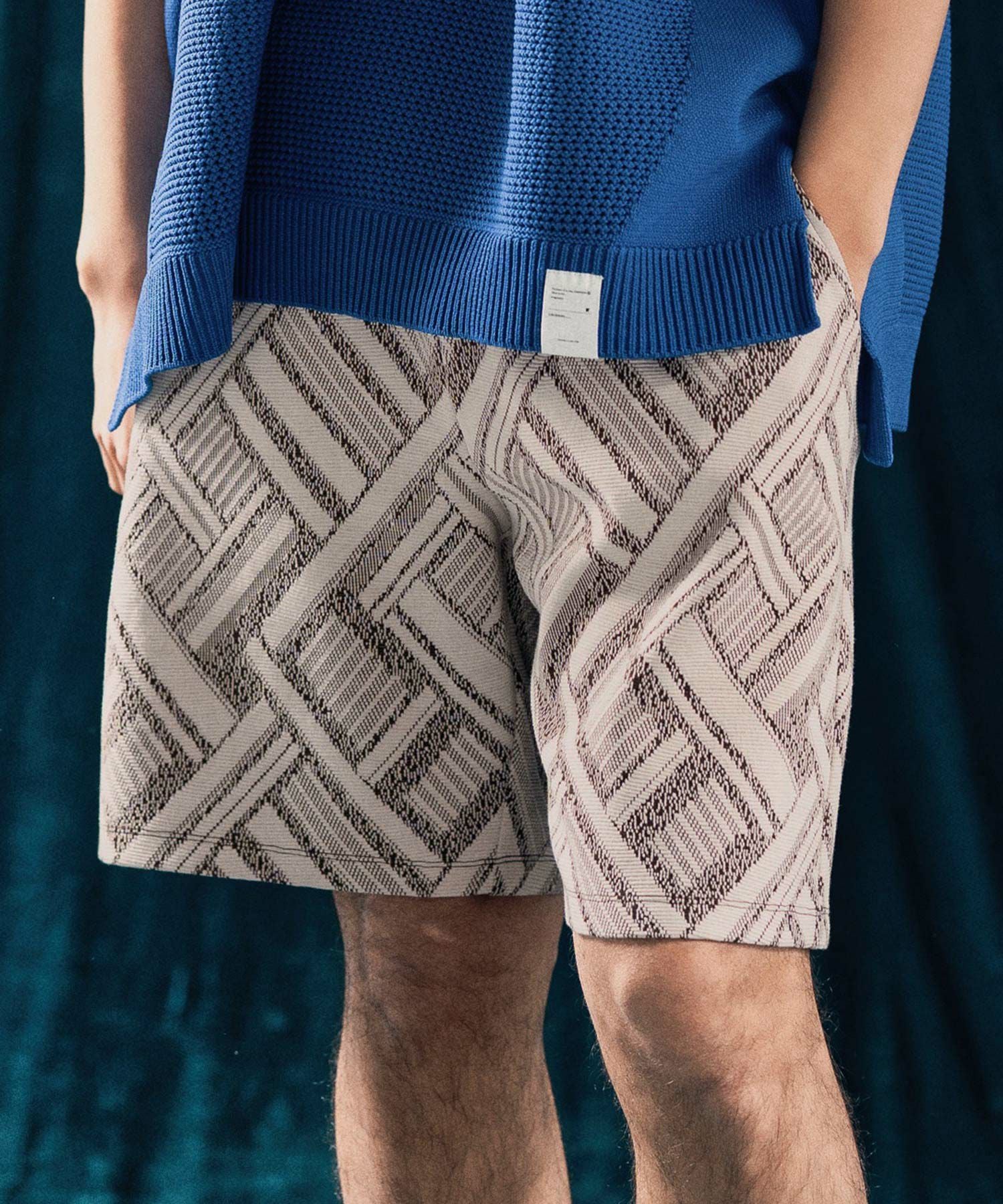 30%OFF【ANGENEHM(アンゲネーム)】Geometric jacquard fabric shorts