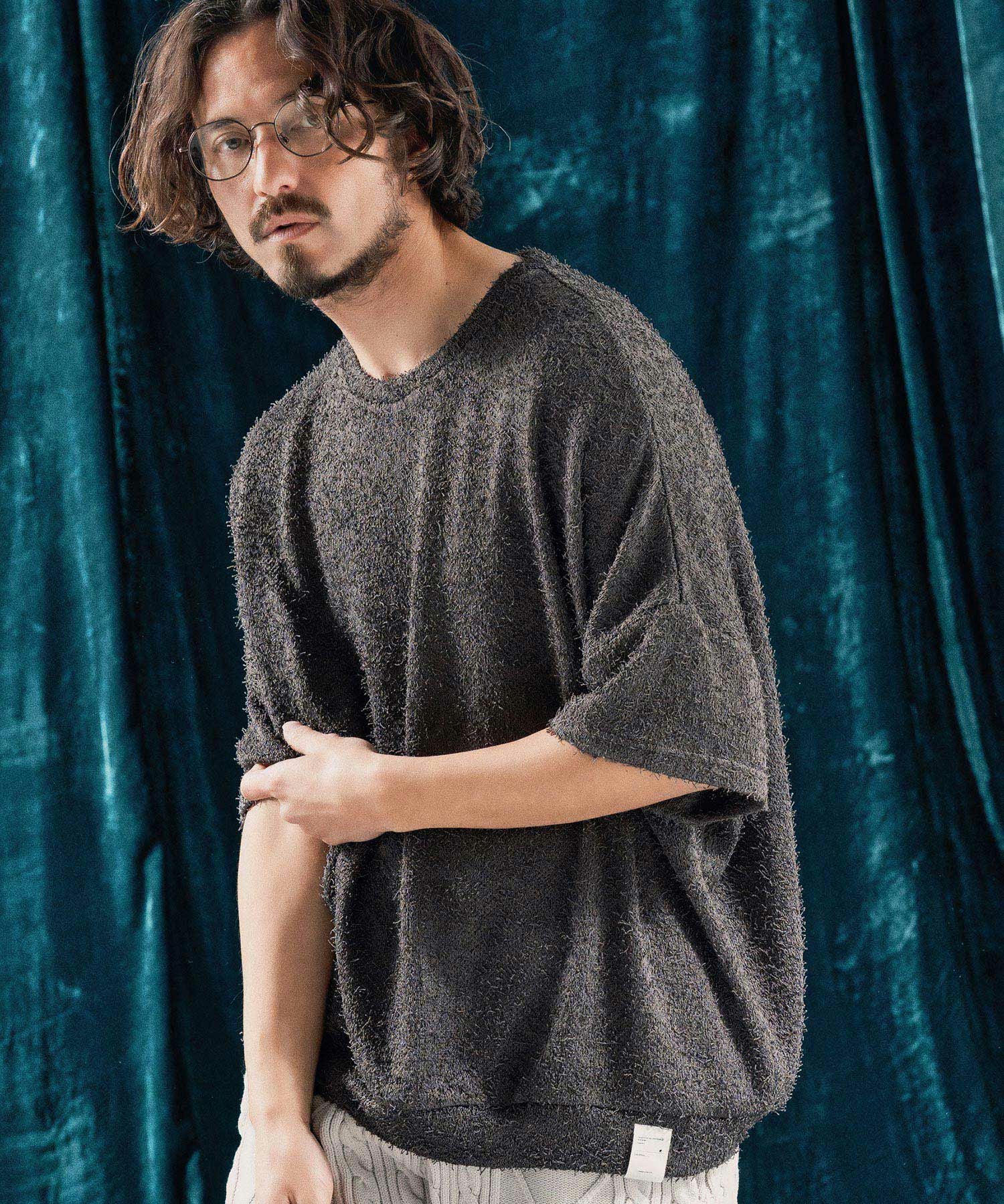 ANGENEHM(アンゲネーム)】Feather texture oversized T-shirt Tシャツ