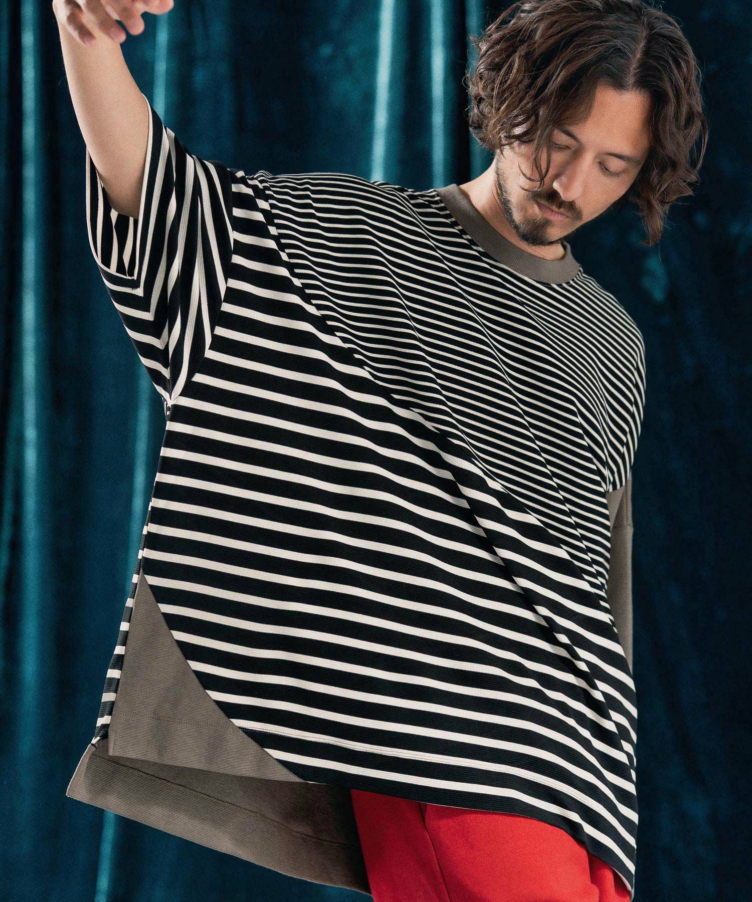 30%OFF【ANGENEHM(アンゲネーム)】Ripple fabric switching design