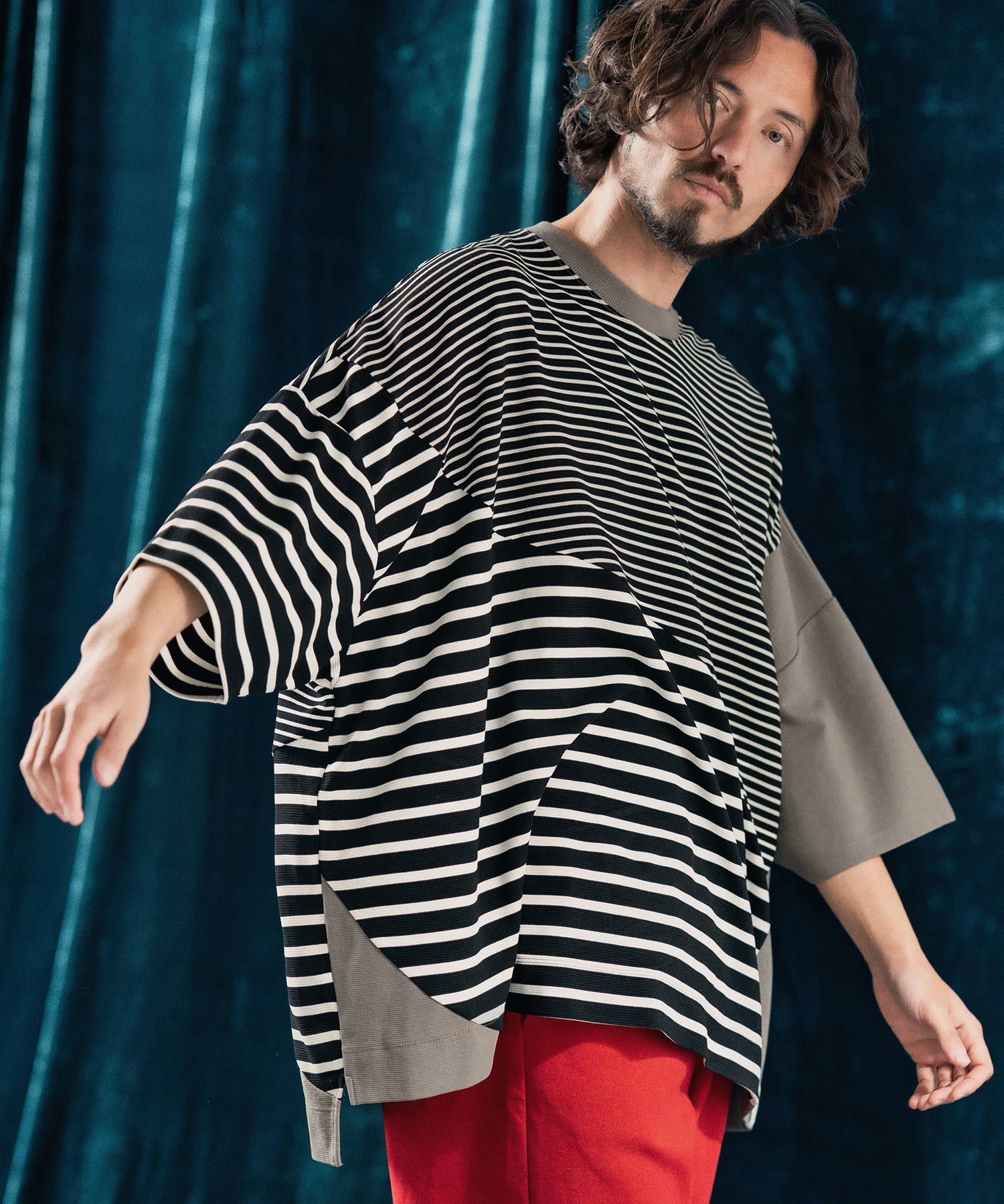 30%OFF【ANGENEHM(アンゲネーム)】Ripple fabric switching design