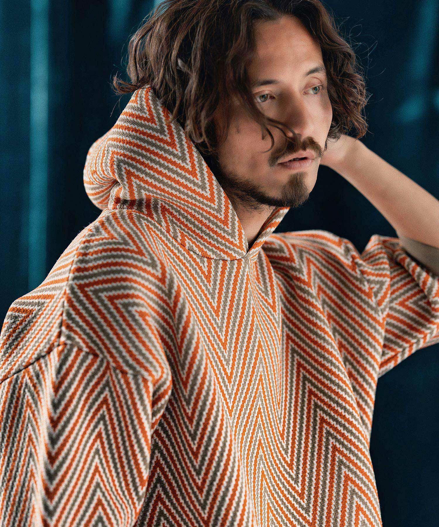 ANGENEHM(アンゲネーム)】Airy yarn cable stitch short sleeve hoodie