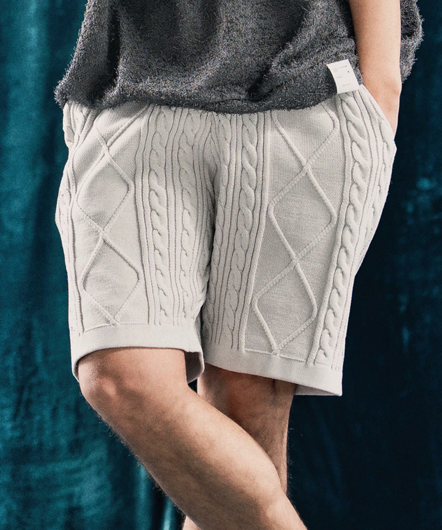 30%OFF【ANGENEHM(アンゲネーム)】Airy yarn cable stitch shorts