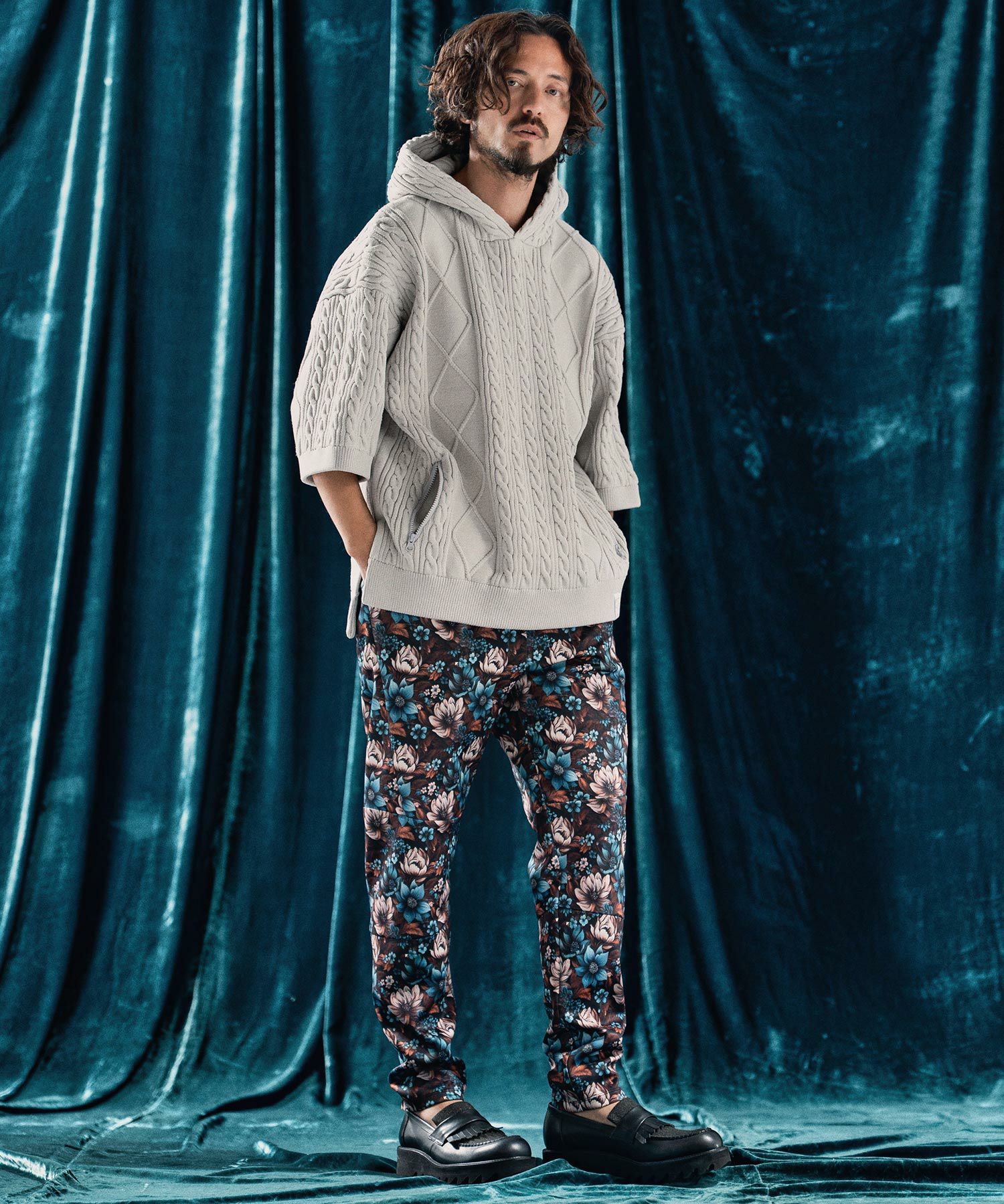 ニット詰め合わせ　専用ページ ANGENEHM(アンゲネーム)】Airy yarn cable stitch short sleeve hoodie