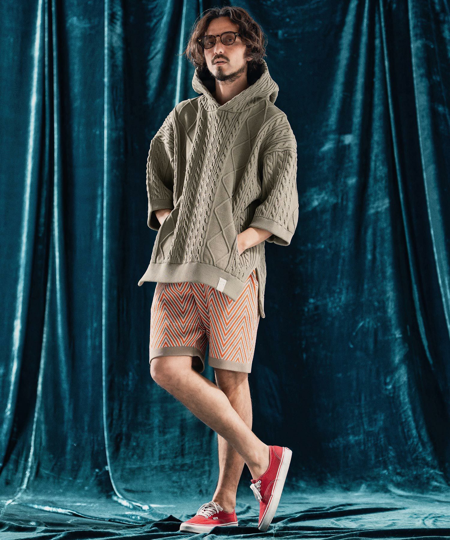 30%OFF【ANGENEHM(アンゲネーム)】Airy yarn cable stitch short