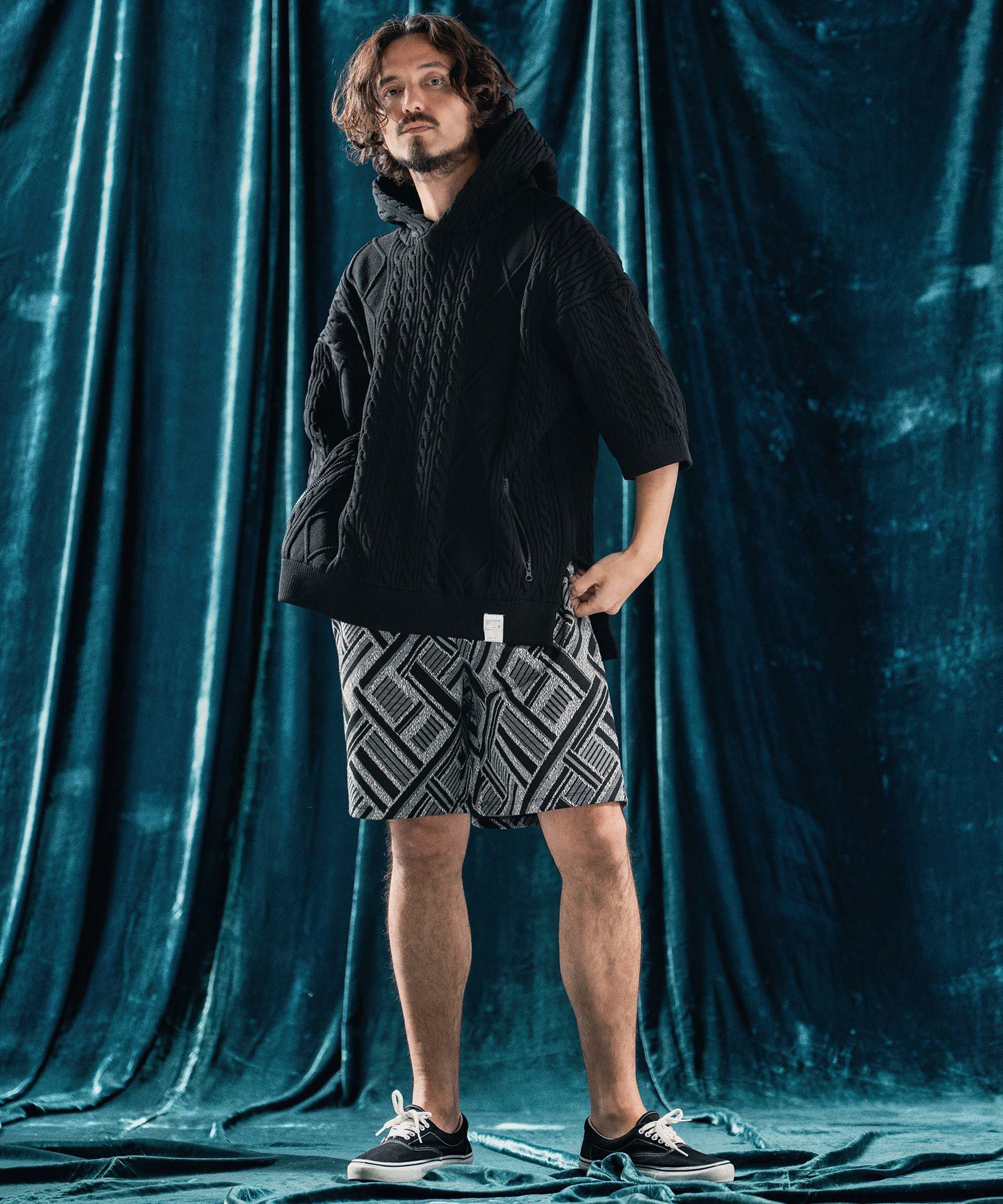 ANGENEHM cable stitch short sleeve パーカー ANGENEHM（アンゲネーム） パーカー mpa3414- Light yarn cable stitch