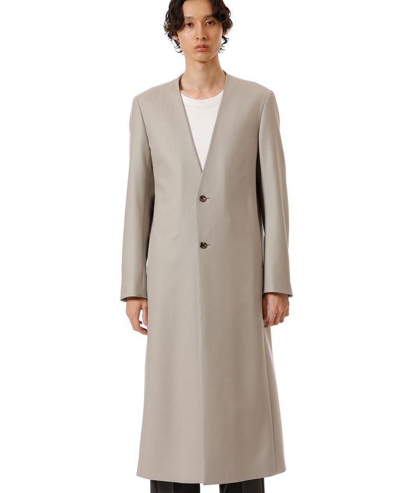 ATTACHMENT(アタッチメント)】2-90 DOUBLE MELTON COLLARLESS MAXI