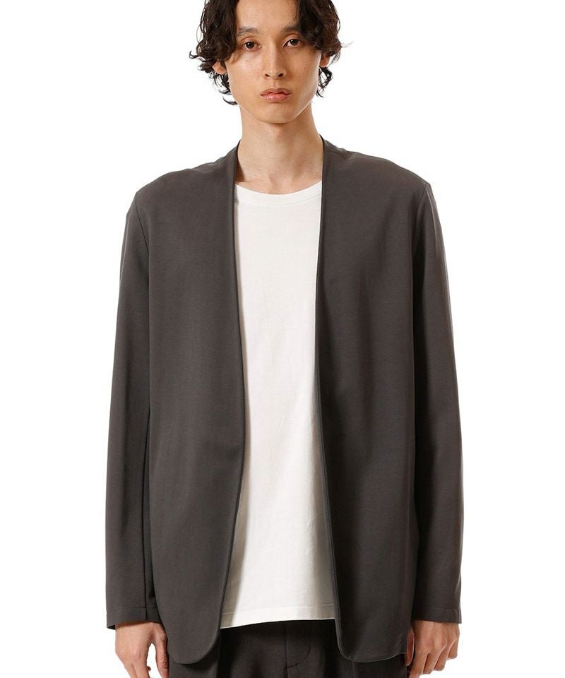 アタッチメント　カラーレスカーディガン　ノーカラージャケットATTACHMENT ATTACHMENT(アタッチメント)】 COTTON DOUBLE FACECOLLARLESS CARDIGAN