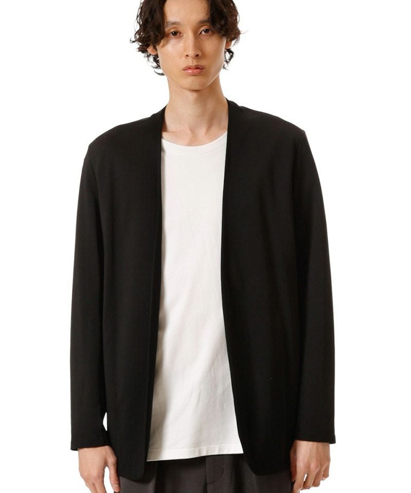 ATTACHMENT(アタッチメント)】 COTTON DOUBLE FACECOLLARLESS CARDIGAN