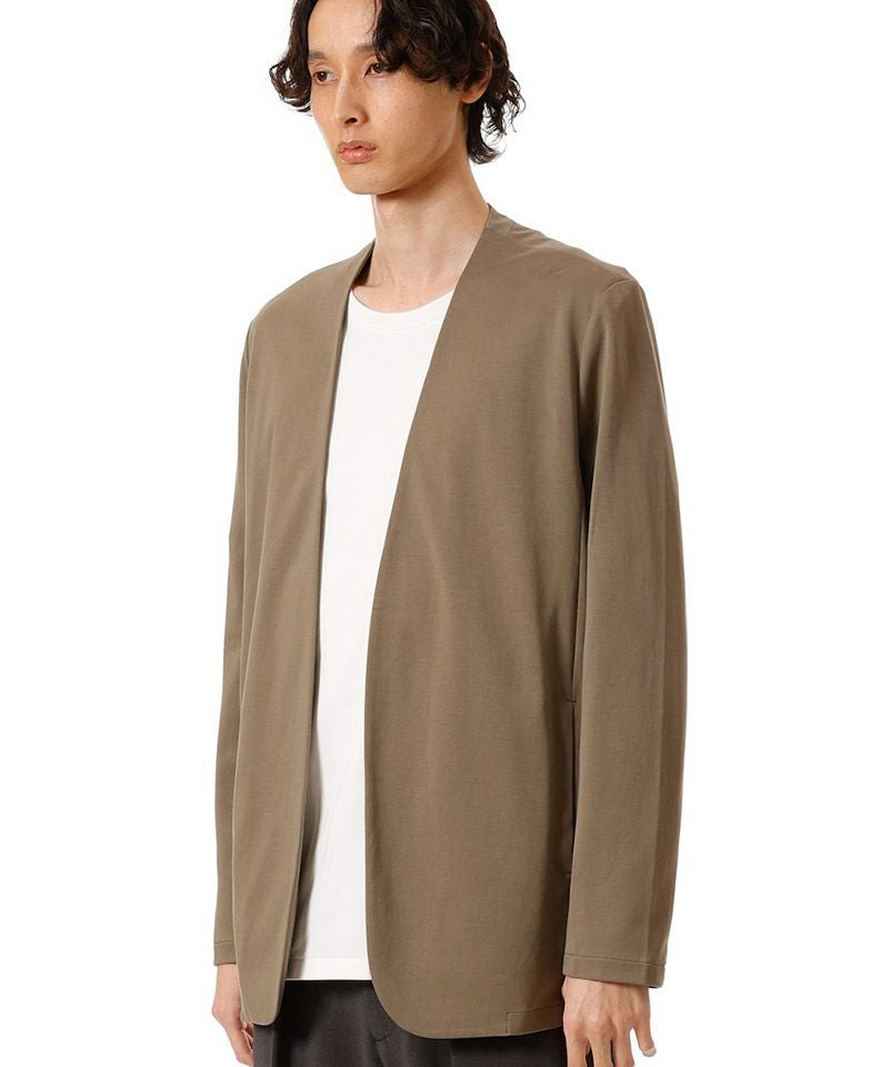 ATTACHMENT(アタッチメント)】 COTTON DOUBLE FACECOLLARLESS CARDIGAN