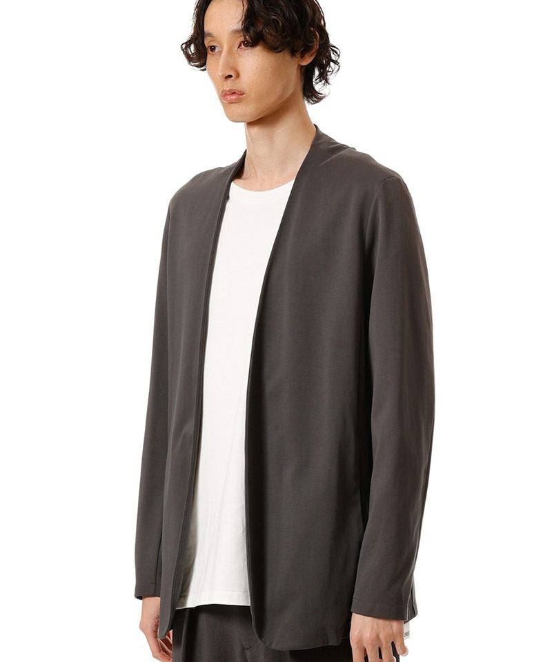 ATTACHMENT(アタッチメント)】 COTTON DOUBLE FACECOLLARLESS CARDIGAN