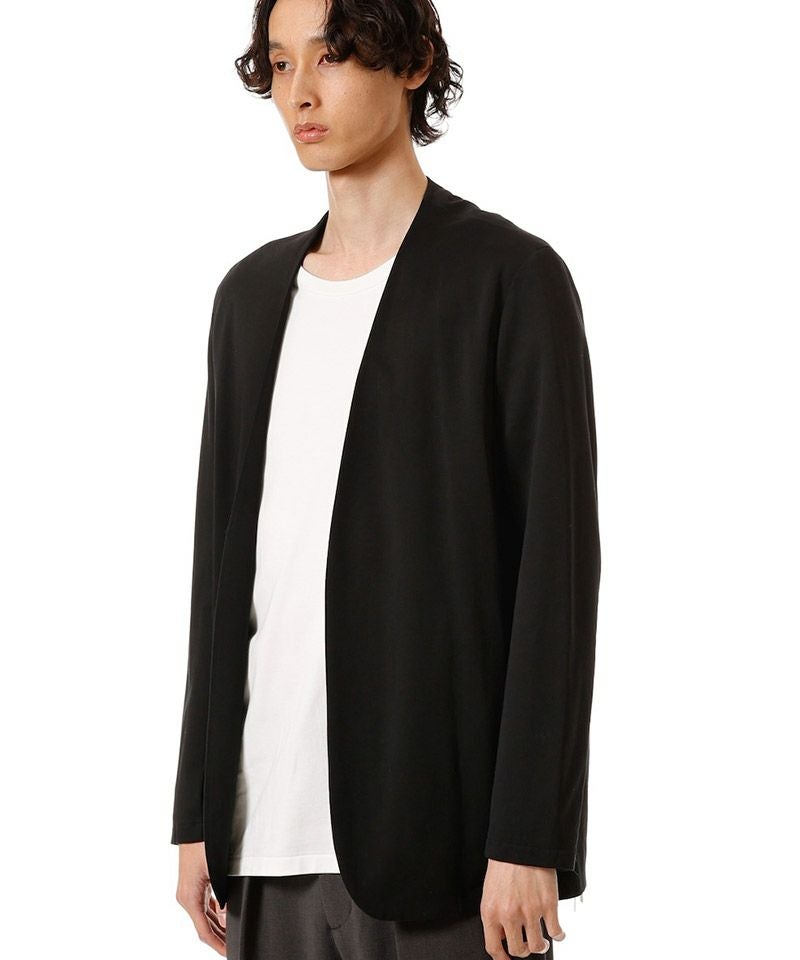 ATTACHMENT(アタッチメント)】 COTTON DOUBLE FACECOLLARLESS CARDIGAN