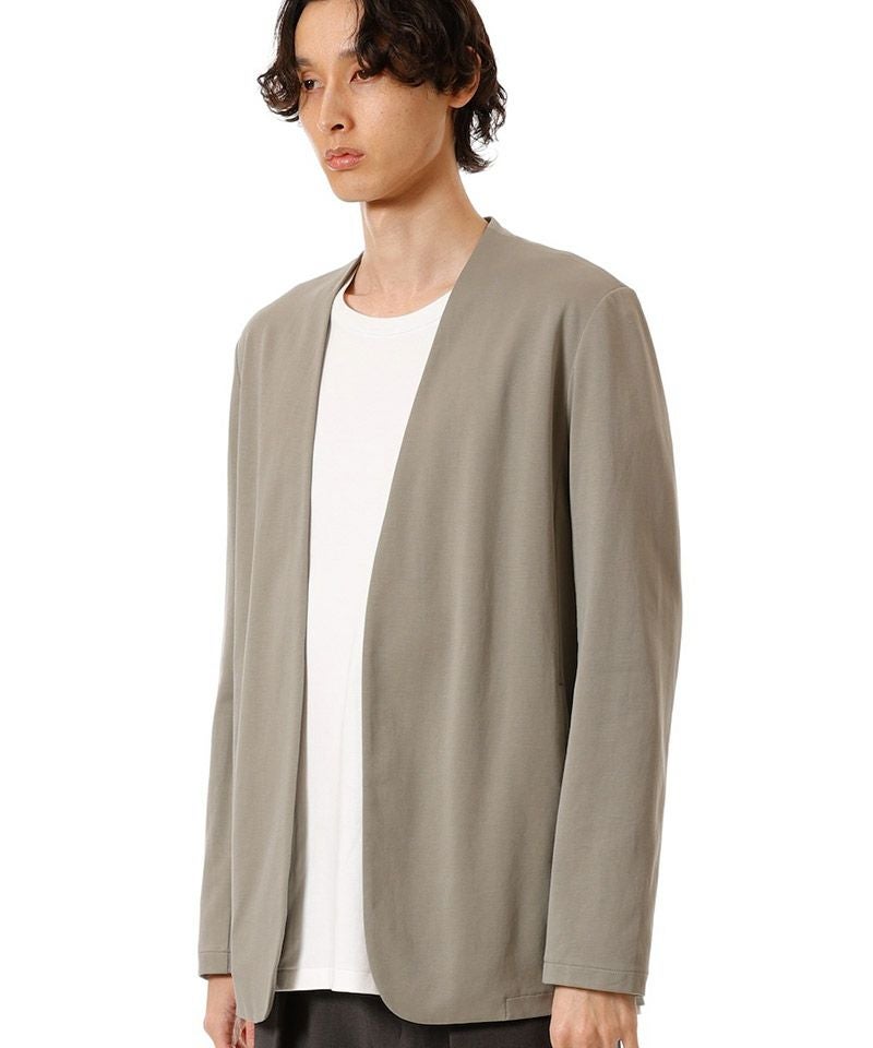 ATTACHMENT(アタッチメント)】 COTTON DOUBLE FACECOLLARLESS CARDIGAN