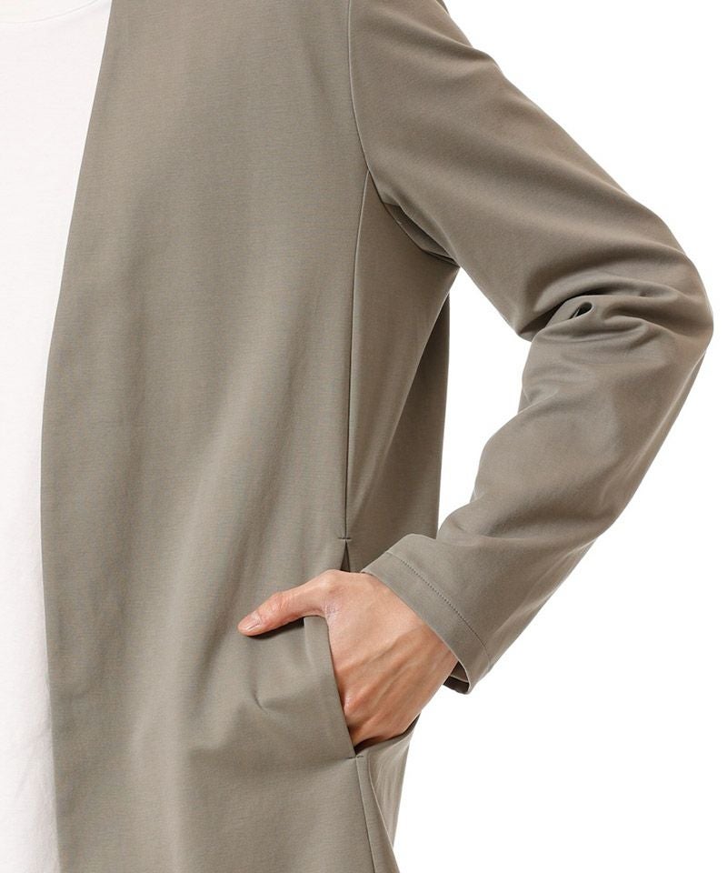 ATTACHMENT(アタッチメント)】 COTTON DOUBLE FACECOLLARLESS CARDIGAN