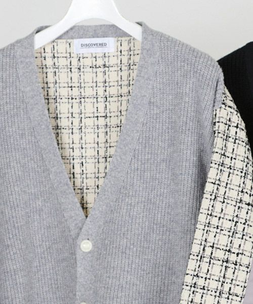 DISCOVERED(ディスカバード)】TWEED MIX KNIT BLOUSON カーディガン(DC 