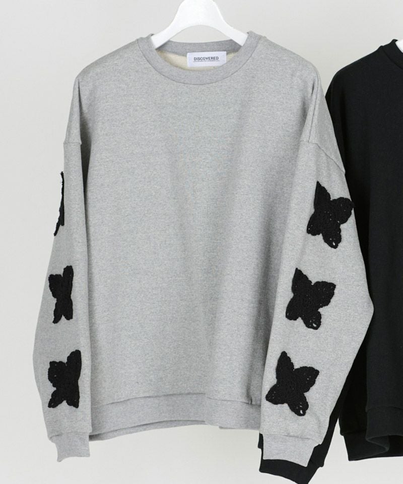 30%OFF【DISCOVERED(ディスカバード)】BUTTERFLY CROCHET SWEAT 