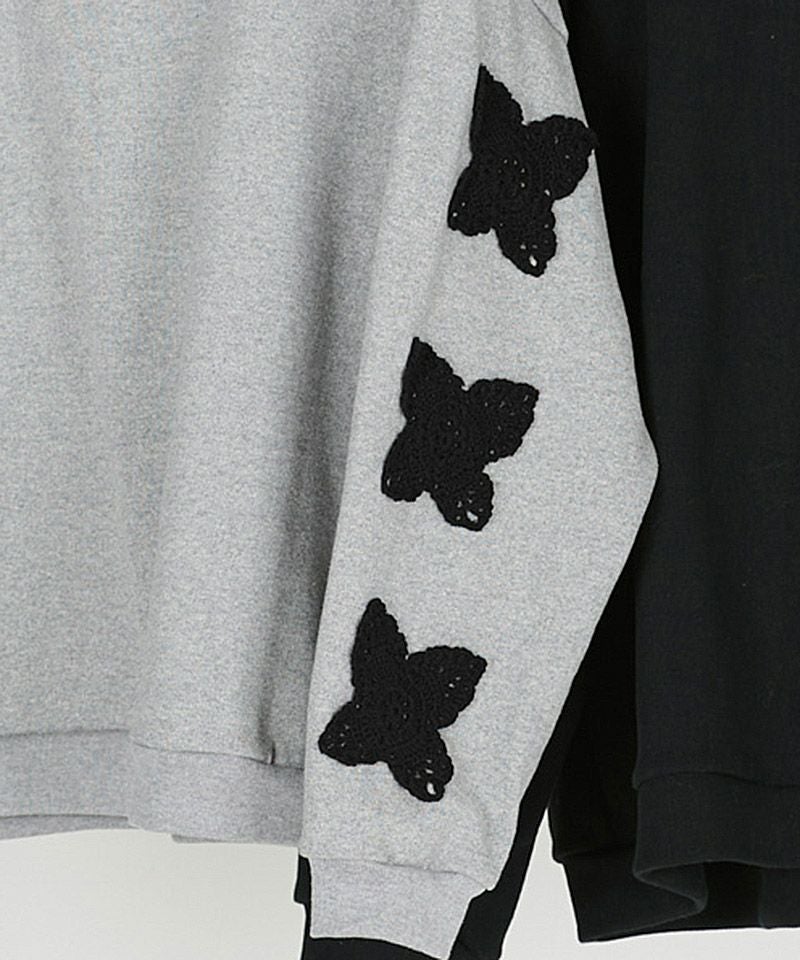 30%OFF【DISCOVERED(ディスカバード)】BUTTERFLY CROCHET SWEAT