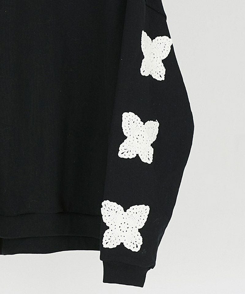 30%OFF【DISCOVERED(ディスカバード)】BUTTERFLY CROCHET SWEAT