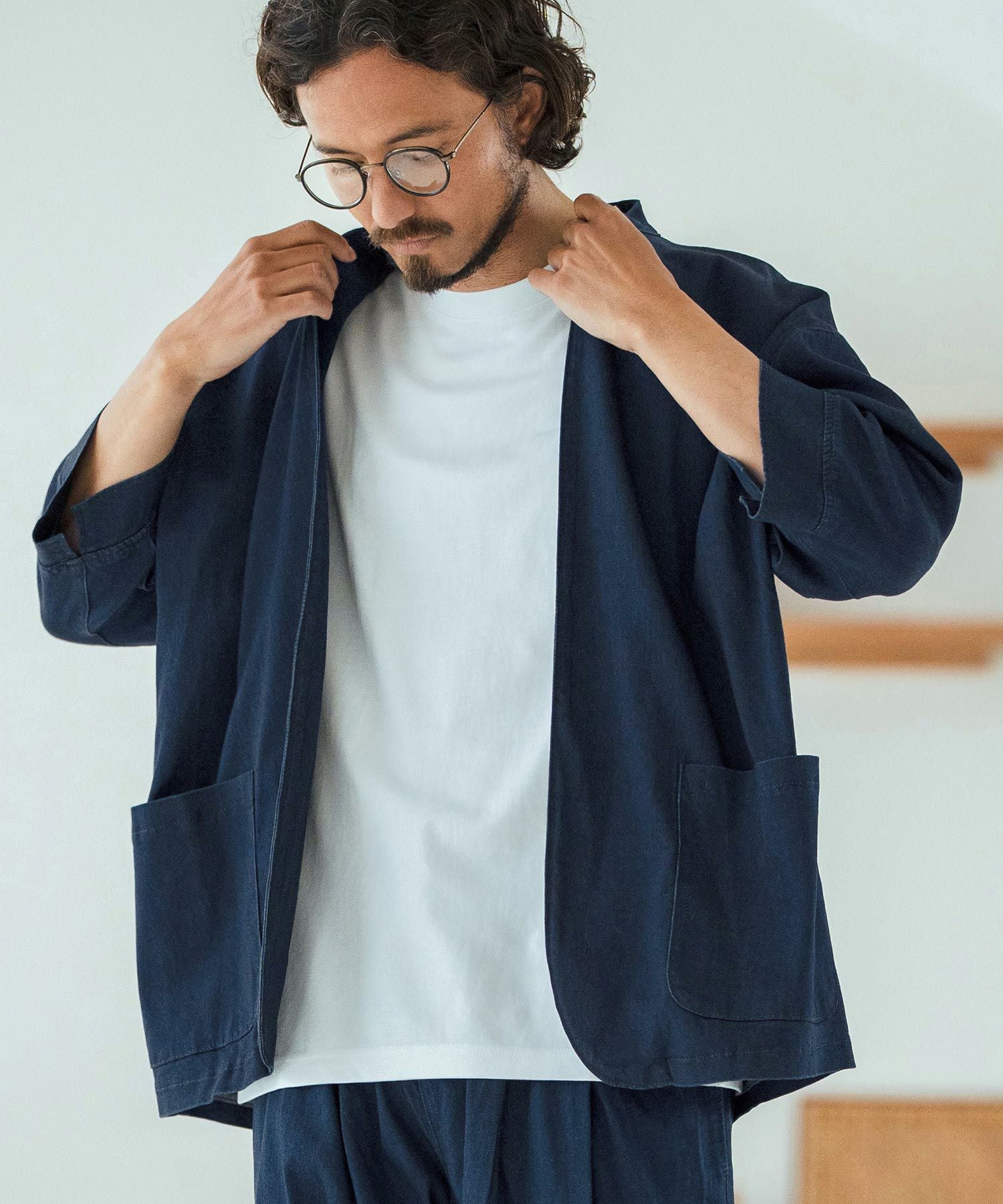 30%OFF【Magine(マージン)】Rayon Denim Fabric Button & Lapelless 3