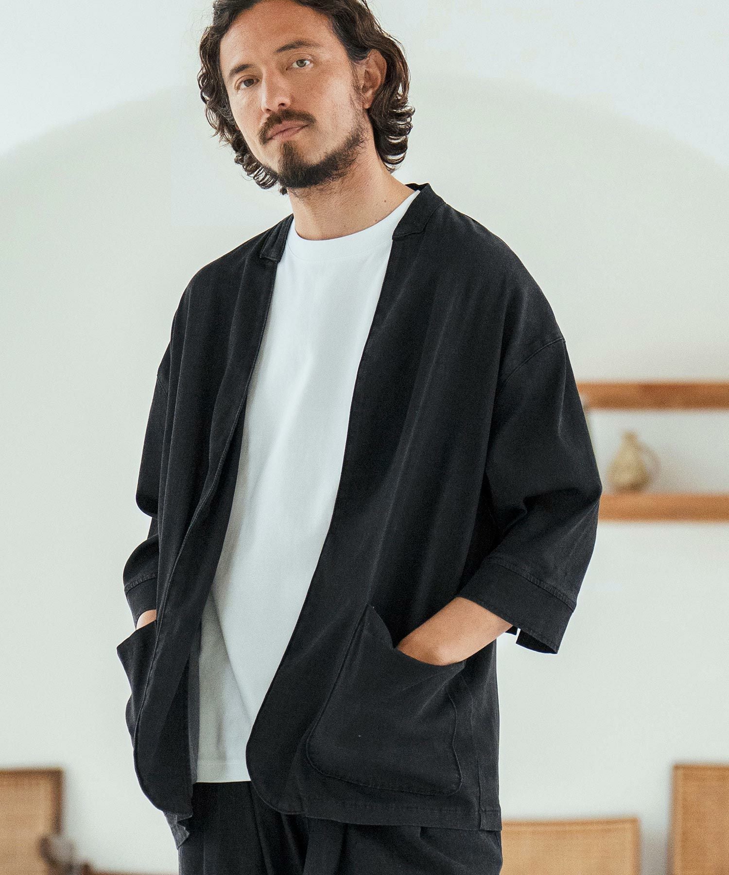 30%OFF【Magine(マージン)】Rayon Denim Fabric Button & Lapelless 3