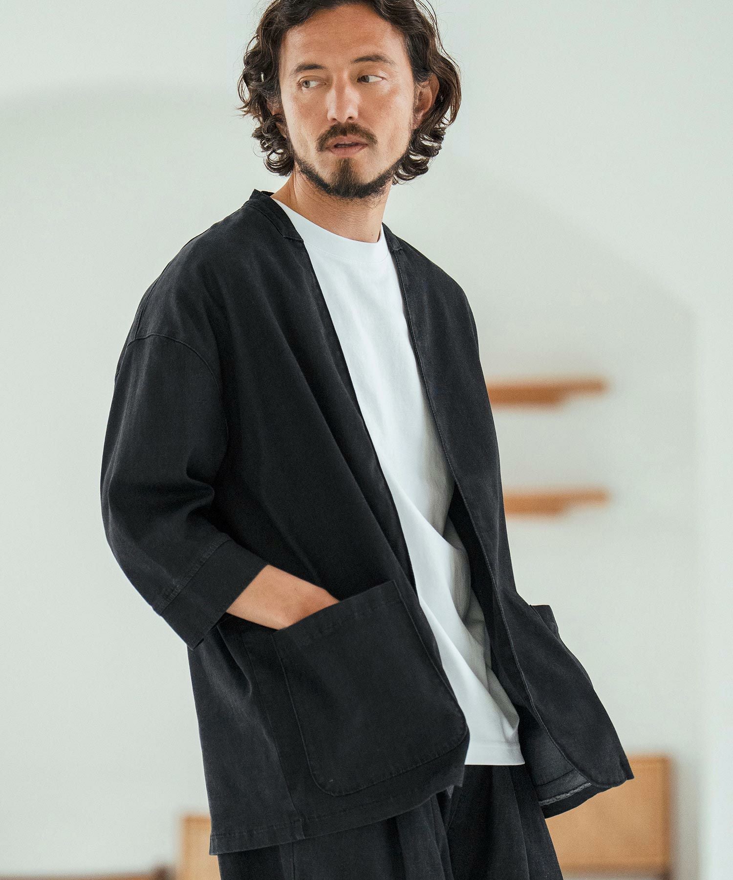 30%OFF【Magine(マージン)】Rayon Denim Fabric Button & Lapelless 3