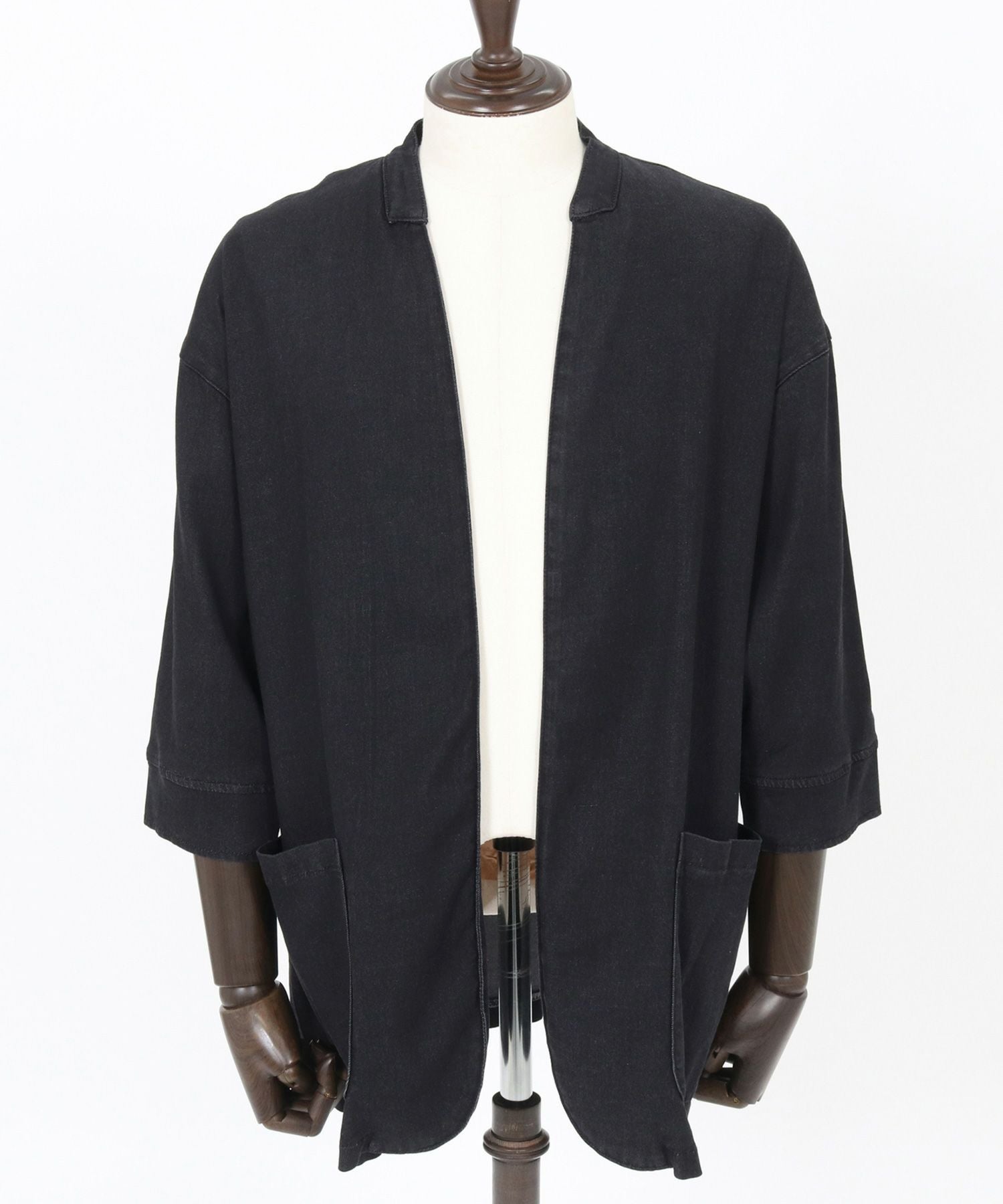 30%OFF【Magine(マージン)】Rayon Denim Fabric Button & Lapelless 3