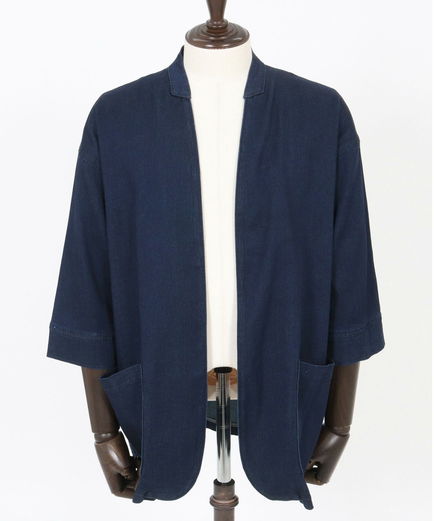 30%OFF【Magine(マージン)】Rayon Denim Fabric Button & Lapelless 3