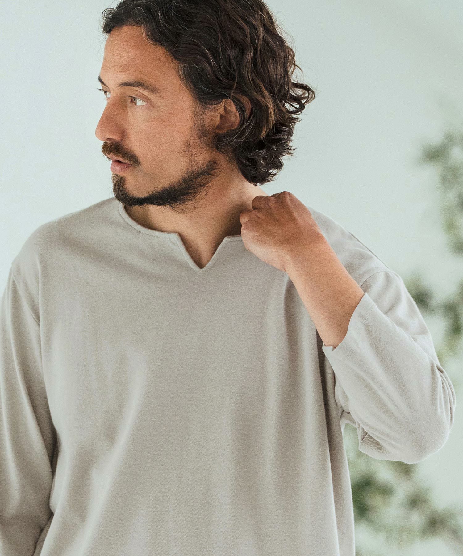 じ*0様 【MAGLIANO】GRAMPACARDIGAN Mサイズコムドットひ Magine(マージン)】Linen Blend Fabric Keyneck T-shirt 7分袖Tシャツ