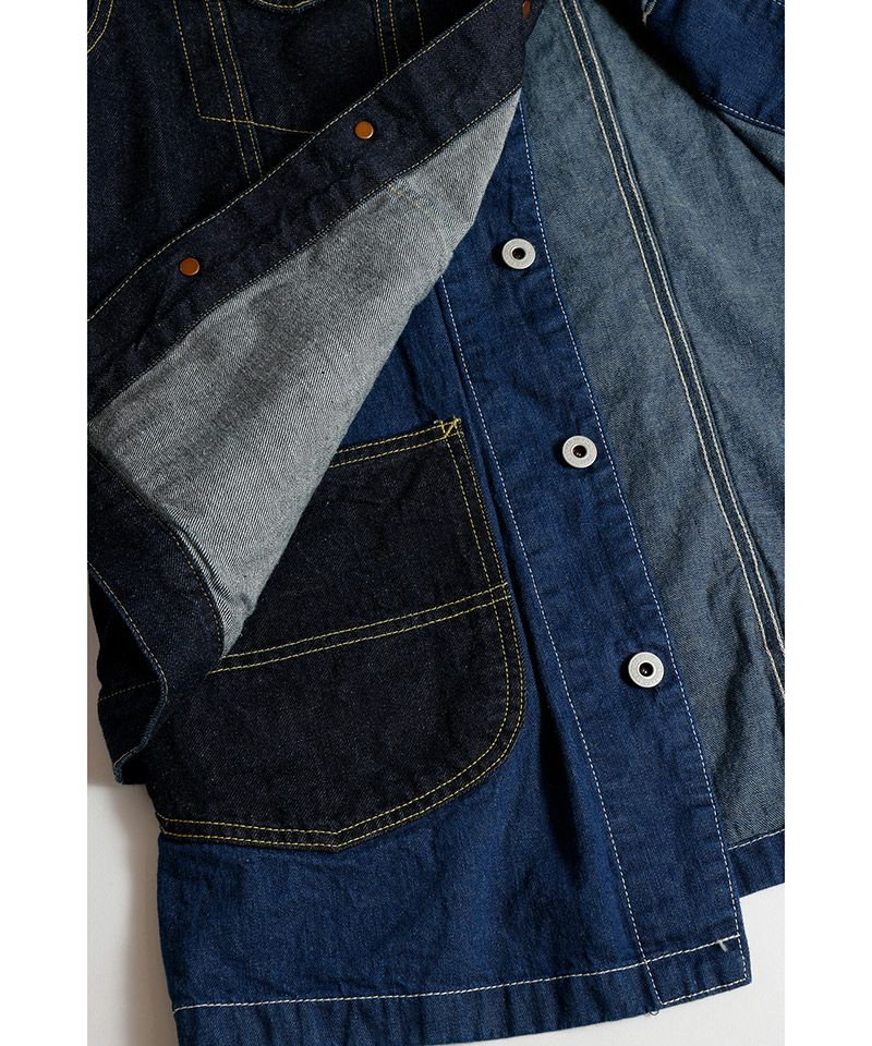 25AW THIRD JACKET COVERALL デニムドッキングジャケット FDMTL(ファンダメンタル)】THIRD JACKET COVERALL RINSE カバーオール