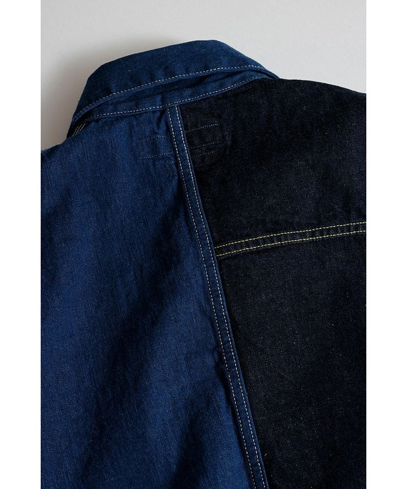 25AW THIRD JACKET COVERALL デニムドッキングジャケット LEATHER COVERALL JACKET ‐Goat suede Antique finish‐ | SEVEN BY SEVEN