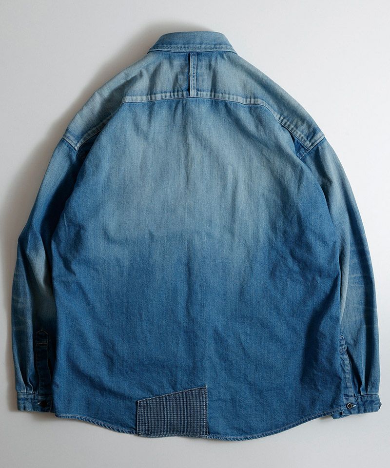 FDMTL(ファンダメンタル)】PATCH DENIM SHIRT 5YR WASH デニムシャツ