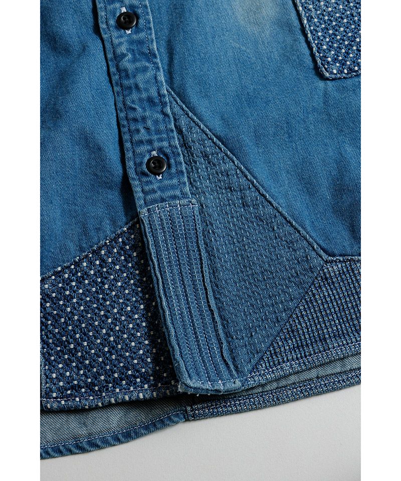 FDMTL(ファンダメンタル)】PATCH DENIM SHIRT 5YR WASH デニムシャツ