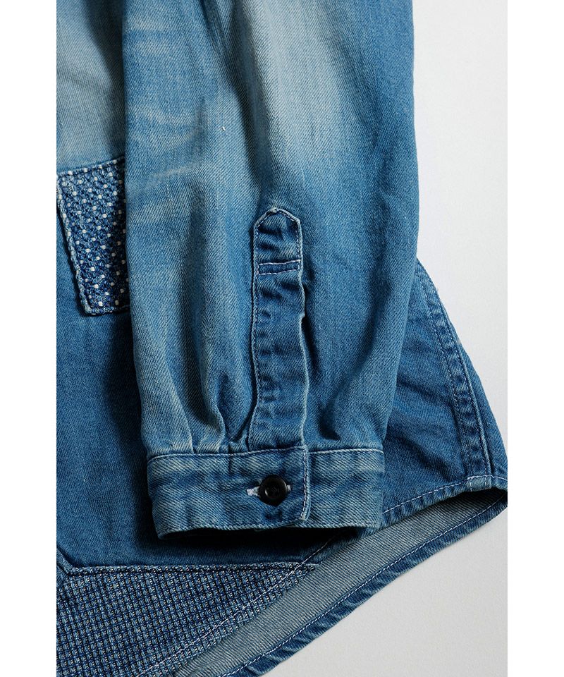 デニム　リフレクター FDMTL(ファンダメンタル)】PATCH DENIM SHIRT 5YR WASH デニムシャツ