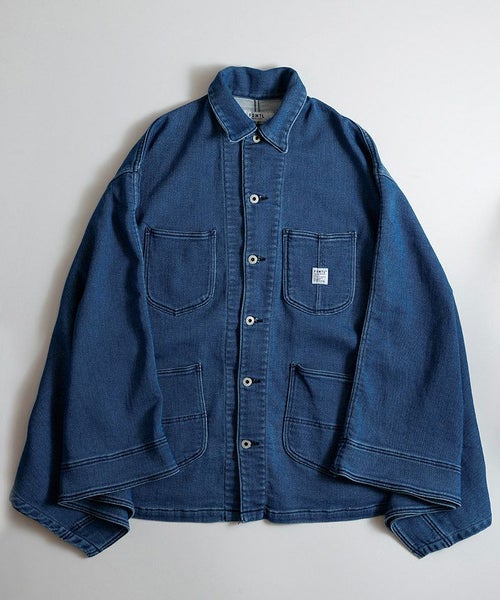 50%OFF【FDMTL(ファンダメンタル)】JACQUARD DENIM CARDIGAN 2YR WASH 