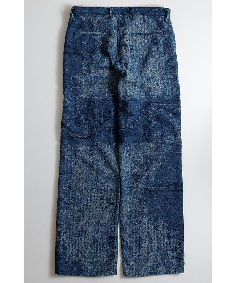 FDMTL(ファンダメンタル)】BORO JAQUARD WIDE PANTS RINSE ワイド