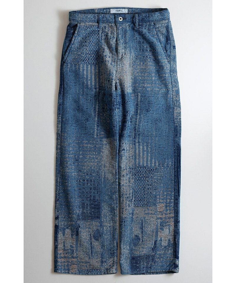 FDMTL(ファンダメンタル)】BORO JAQUARD WIDE PANTS 3YR WASH ワイド